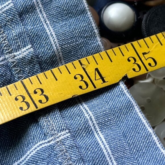 Universal Thread Romper Size Large Chambray Stripe Tie Waist Spaghetti Strap Blu - Picture 5 of 8